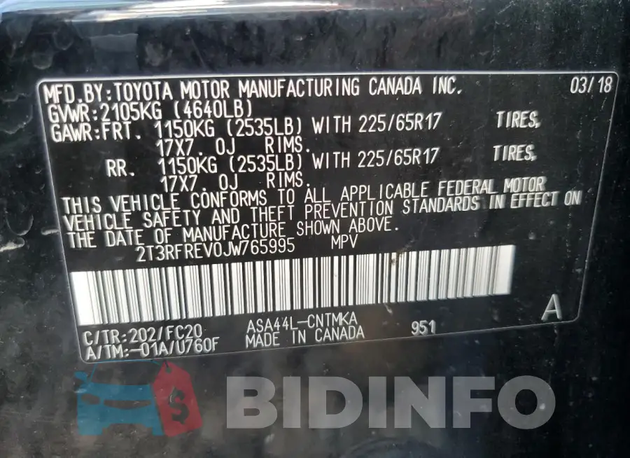 2T3RFREV0JW765995 Photo# 13