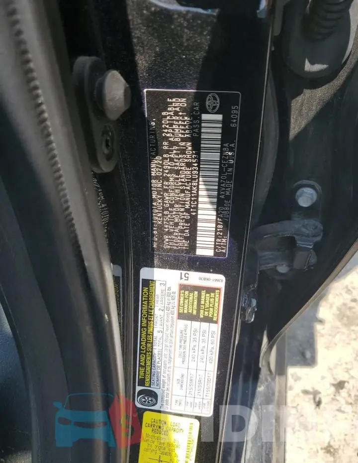 4T1C11AK8LU934531 Photo# 12