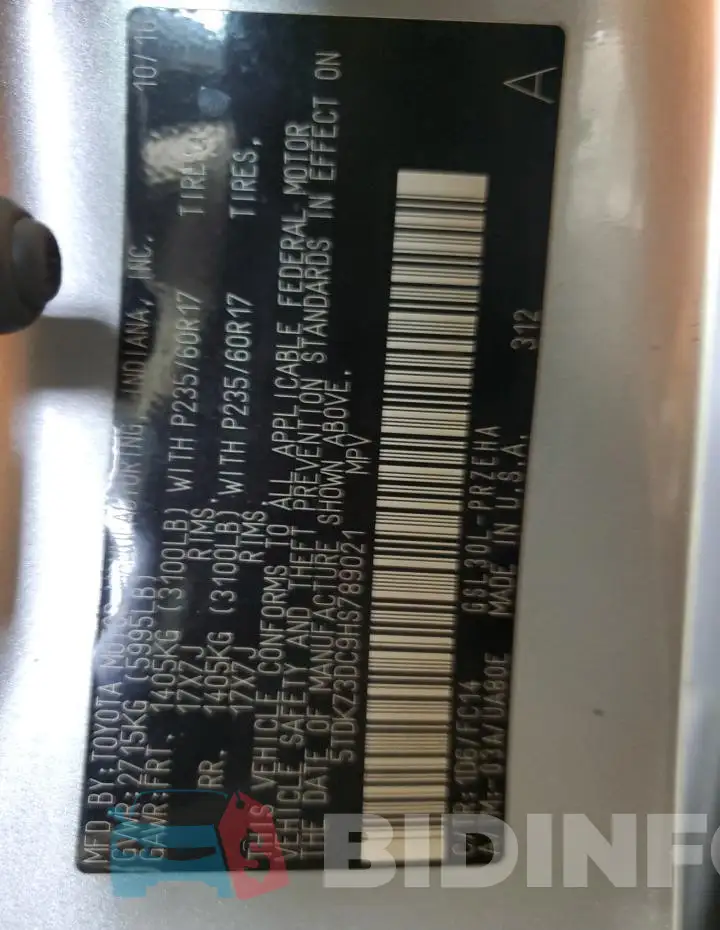 5TDKZ3DC9HS789021 Photo# 13