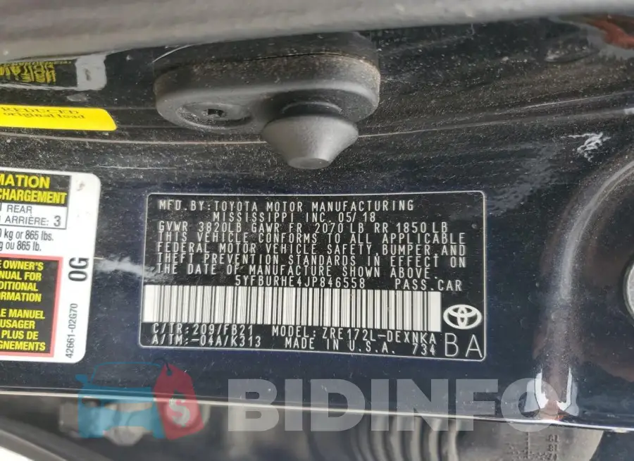 5YFBURHE4JP846558 Photo# 12