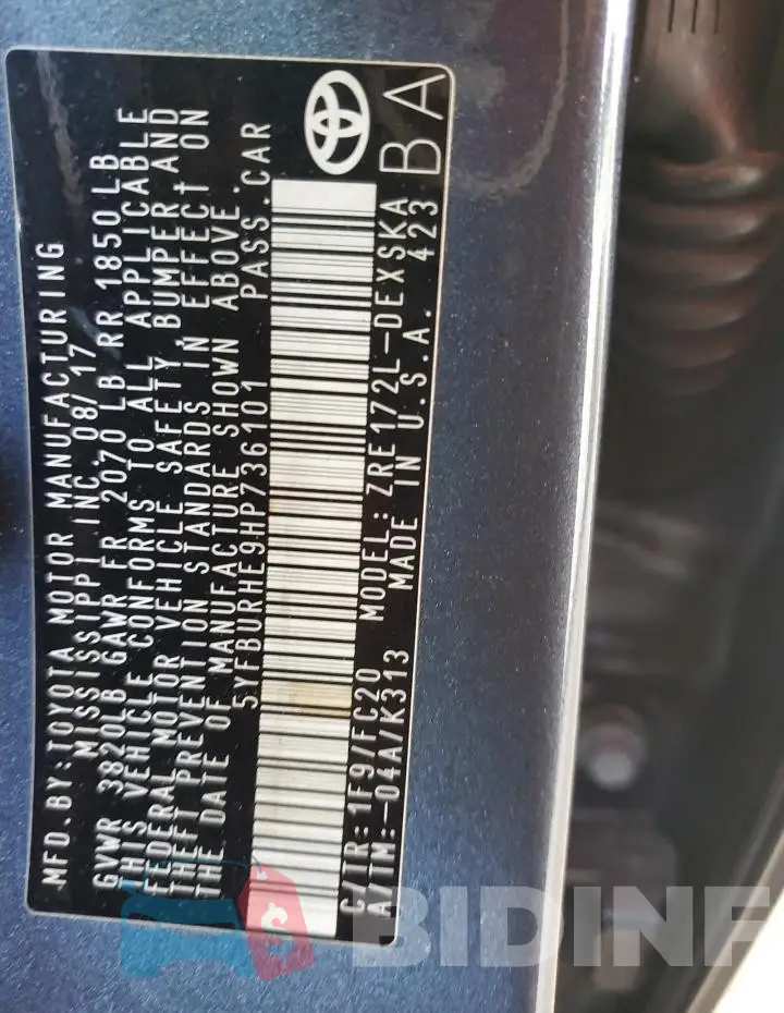 5YFBURHE9HP736101 Photo# 12