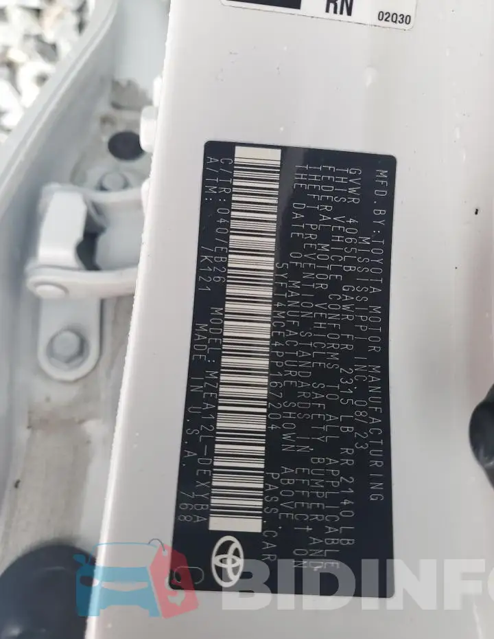 5YFT4MCE4PP167204 Photo# 12