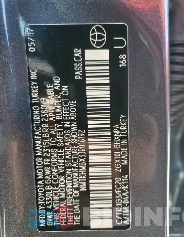 NMTKHMBX3JR016192 Photo# 13