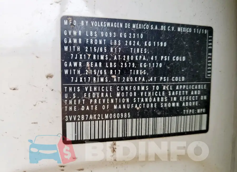 3VV2B7AX2LM060985 Photo# 12
