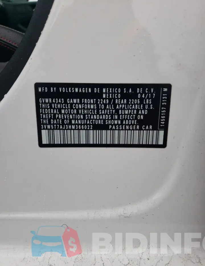 3VW5T7AJ3HM366022 Photo# 12
