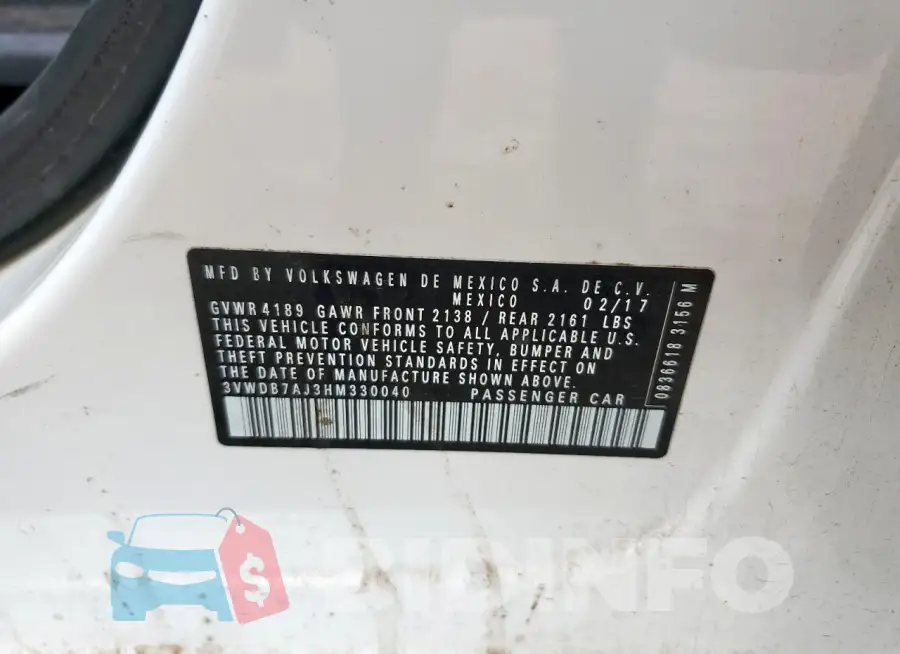 3VWDB7AJ3HM330040 Photo# 12
