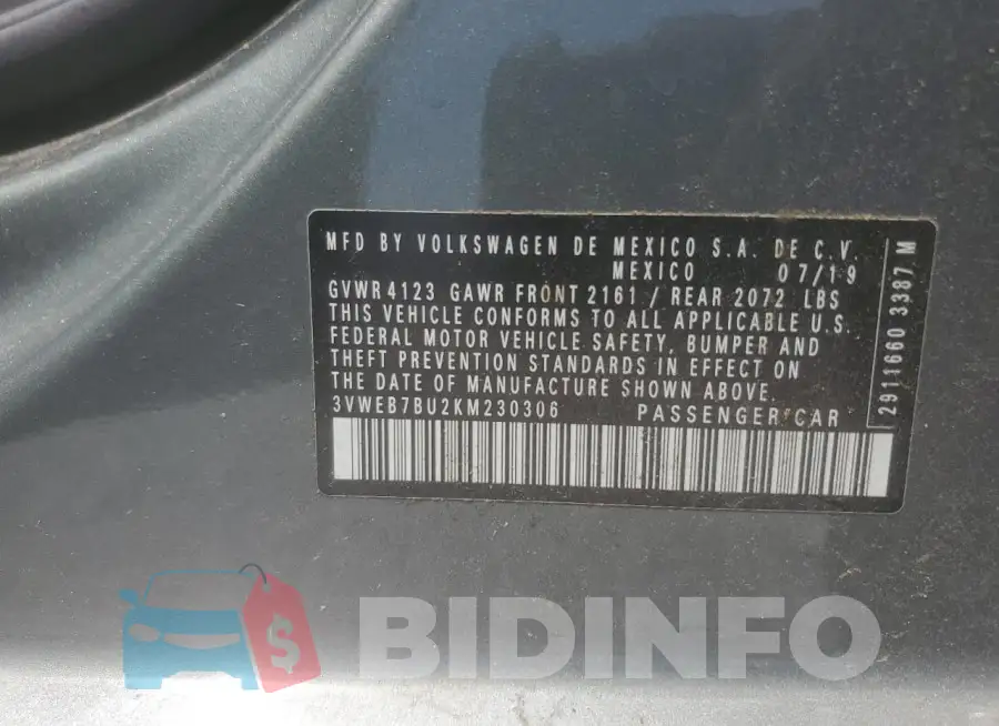 3VWEB7BU2KM230306 Photo# 12