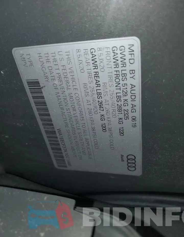 WA1EECF37K1071486 Photo# 13