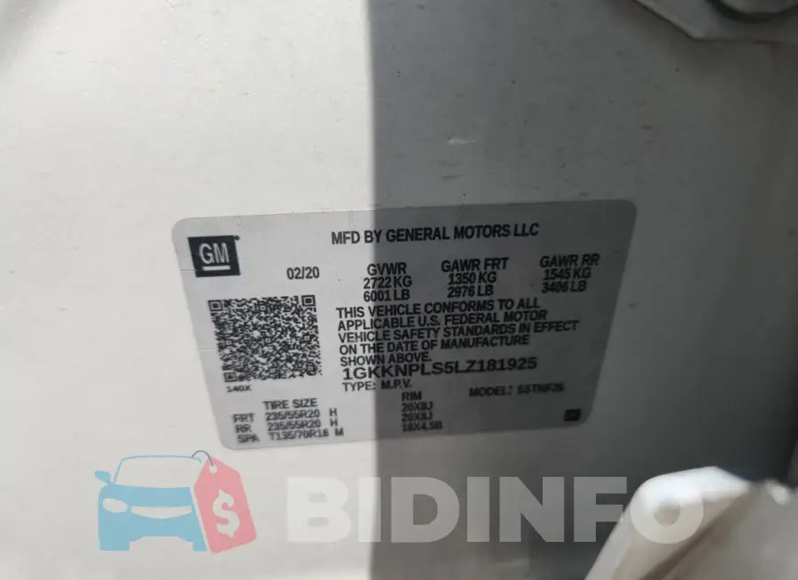 1GKKNPLS5LZ181925 Photo# 13