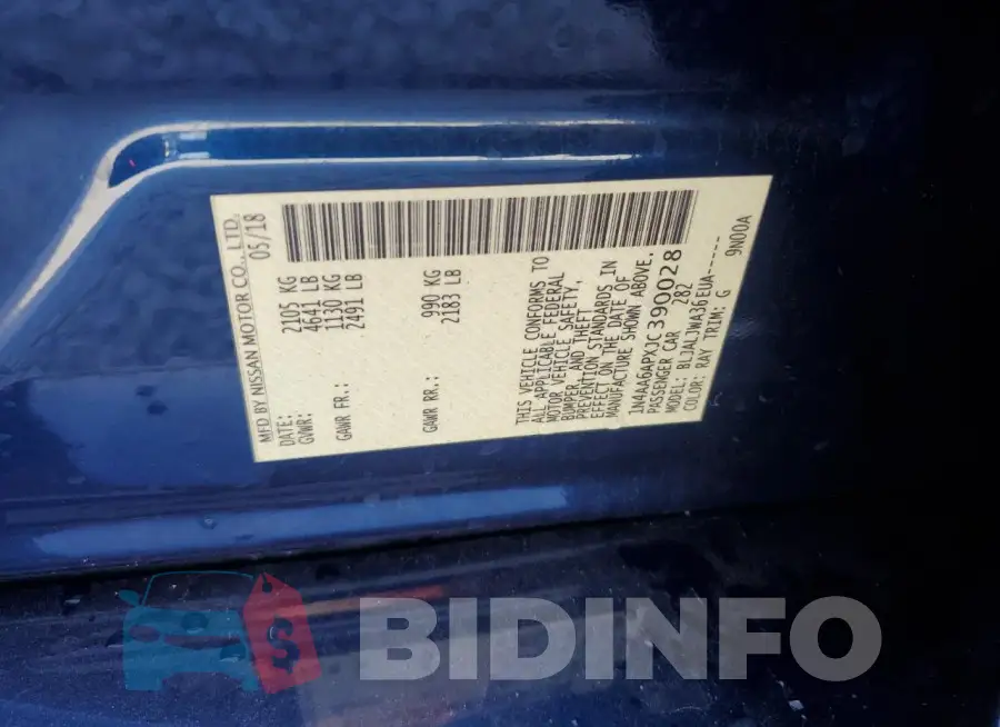 1N4AA6APXJC390028 Photo# 13