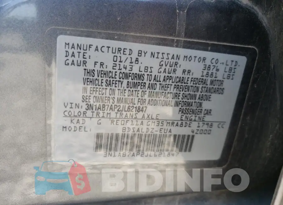 3N1AB7AP2JL621847 Photo# 13
