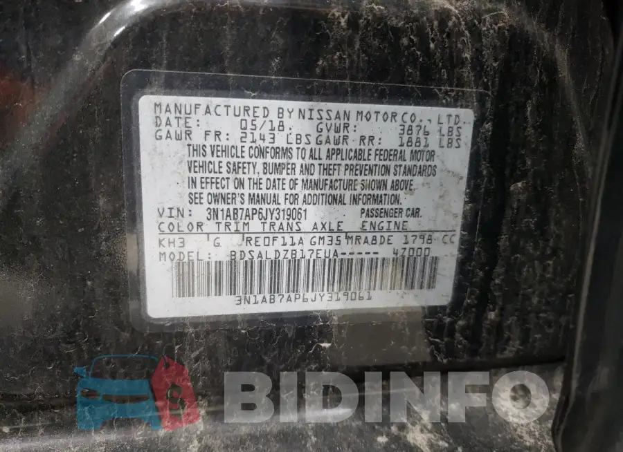 3N1AB7AP6JY319061 Photo# 12