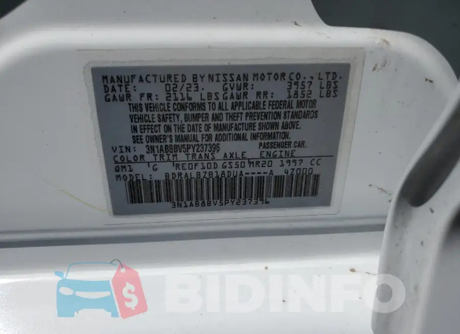 3N1AB8BV5PY237396 Photo# 12