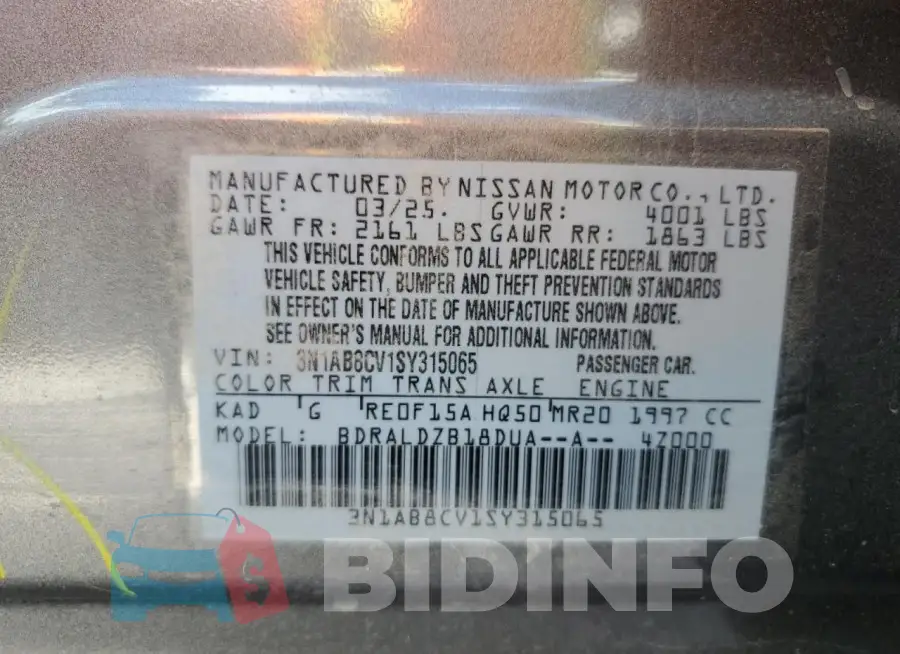 3N1AB8CV1SY315065 Photo# 12