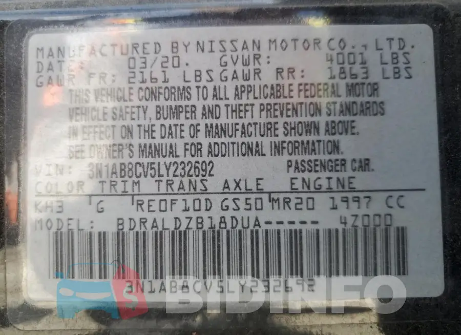 3N1AB8CV5LY232692 Photo# 12