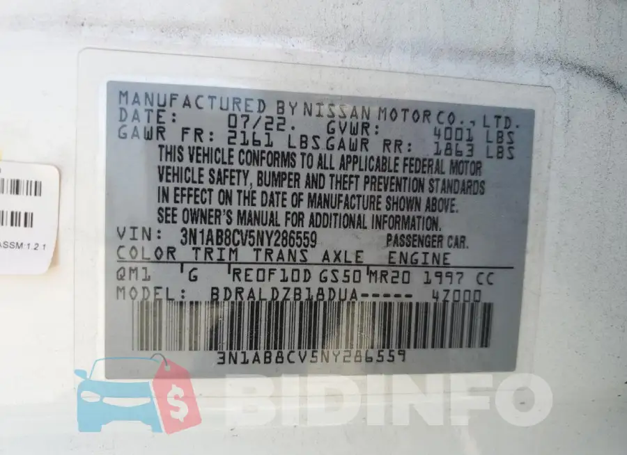 3N1AB8CV5NY286559 Photo# 12