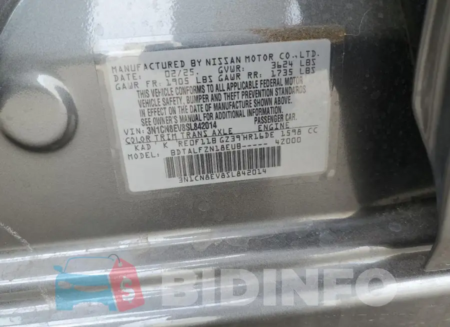 3N1CN8EV8SL842014 Photo# 13