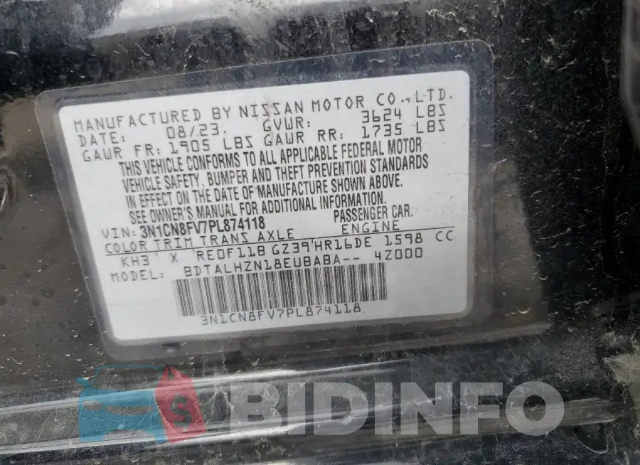 3N1CN8FV7PL874118 Photo# 12