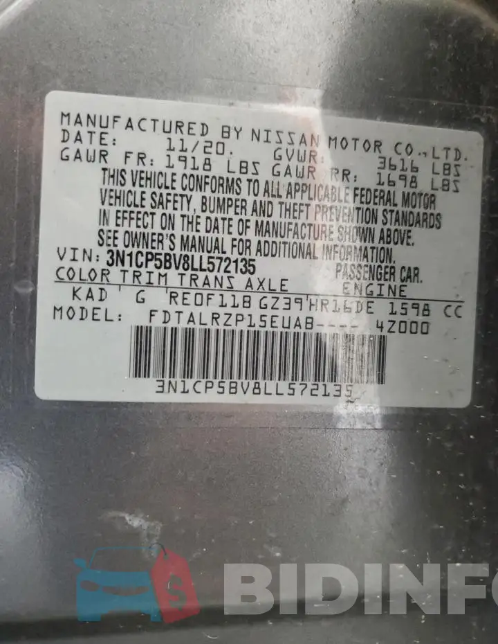 3N1CP5BV8LL572135 Photo# 13