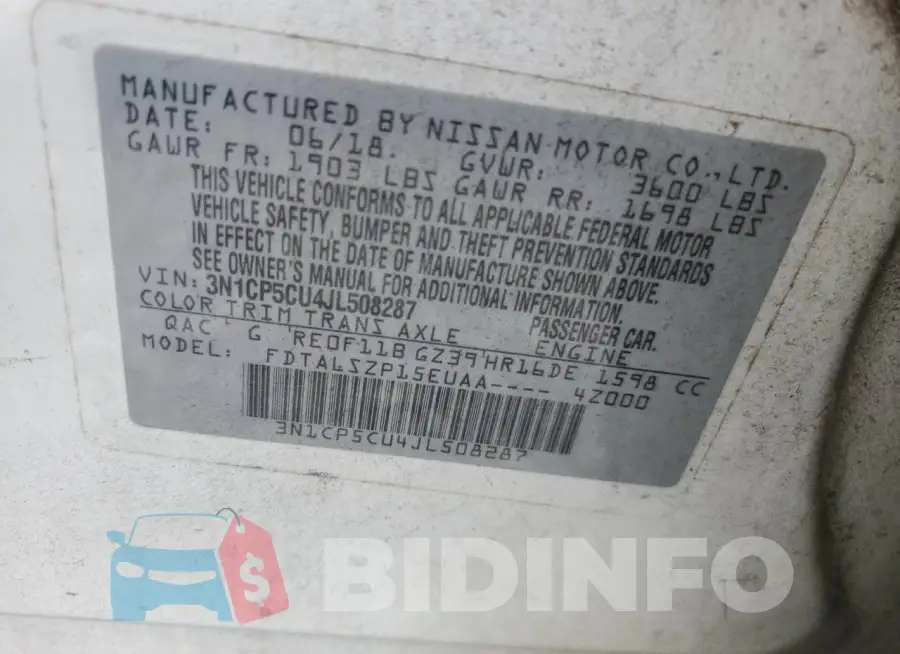 3N1CP5CU4JL508287 Photo# 12