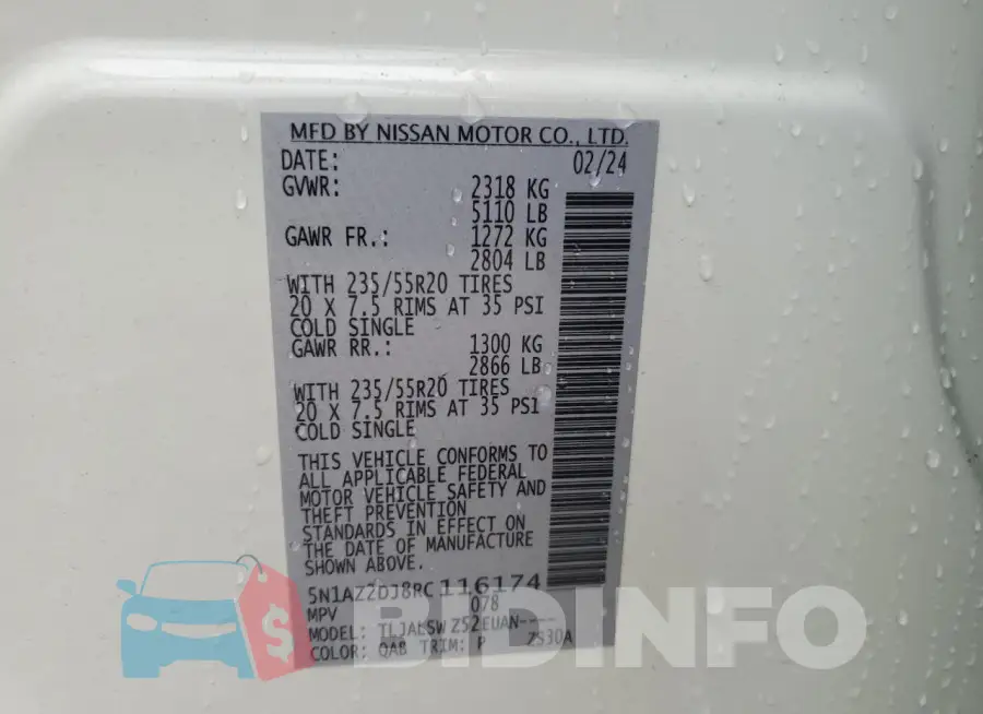 5N1AZ2DJ8RC116174 Photo# 13
