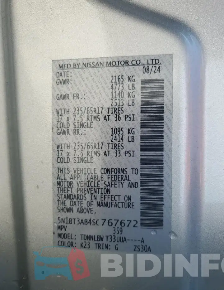 5N1BT3AB4SC767672 Photo# 13