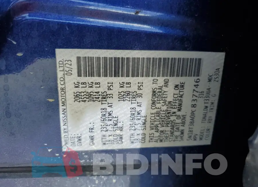 5N1BT3BA0PC837746 Photo# 12