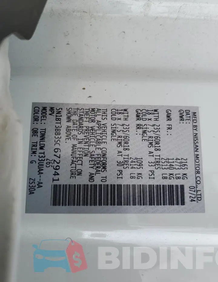 5N1BT3BB3SC672941 Photo# 14