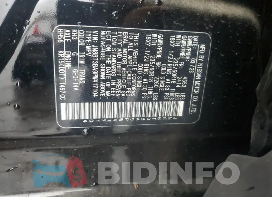JN8BT3BA9PW417104 Photo# 13