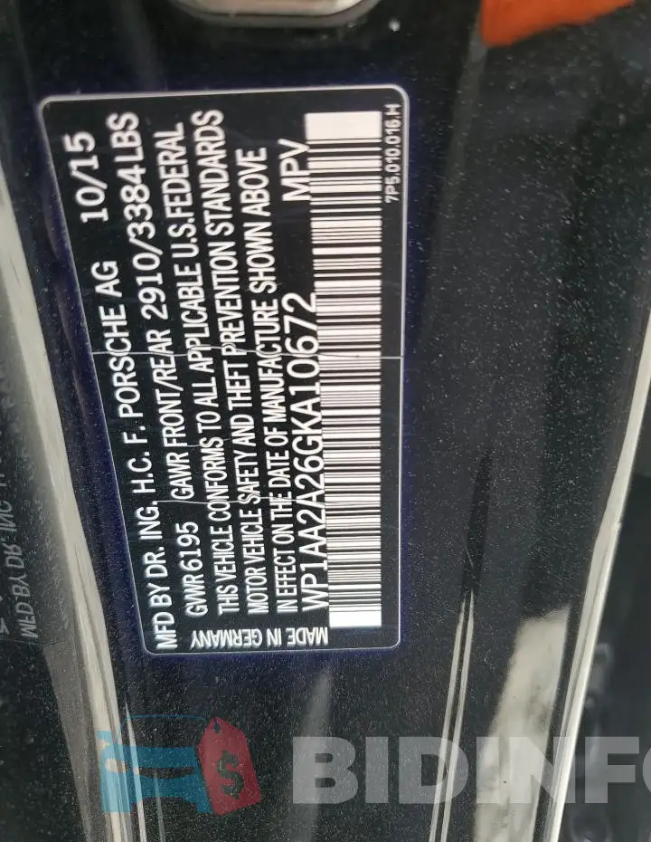 WP1AA2A26GKA10672 Photo# 13