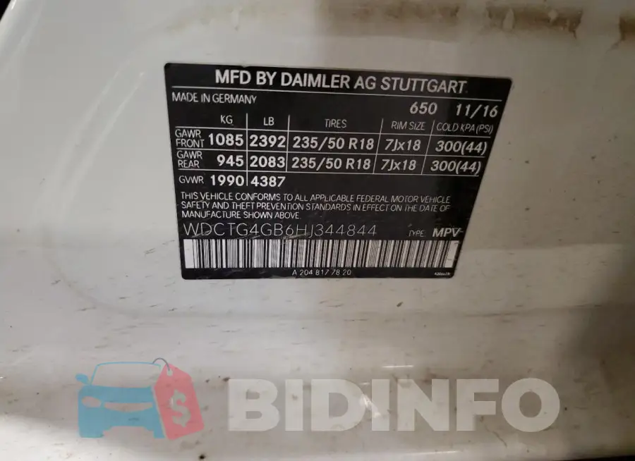 WDCTG4GB6HJ344844 Photo# 13