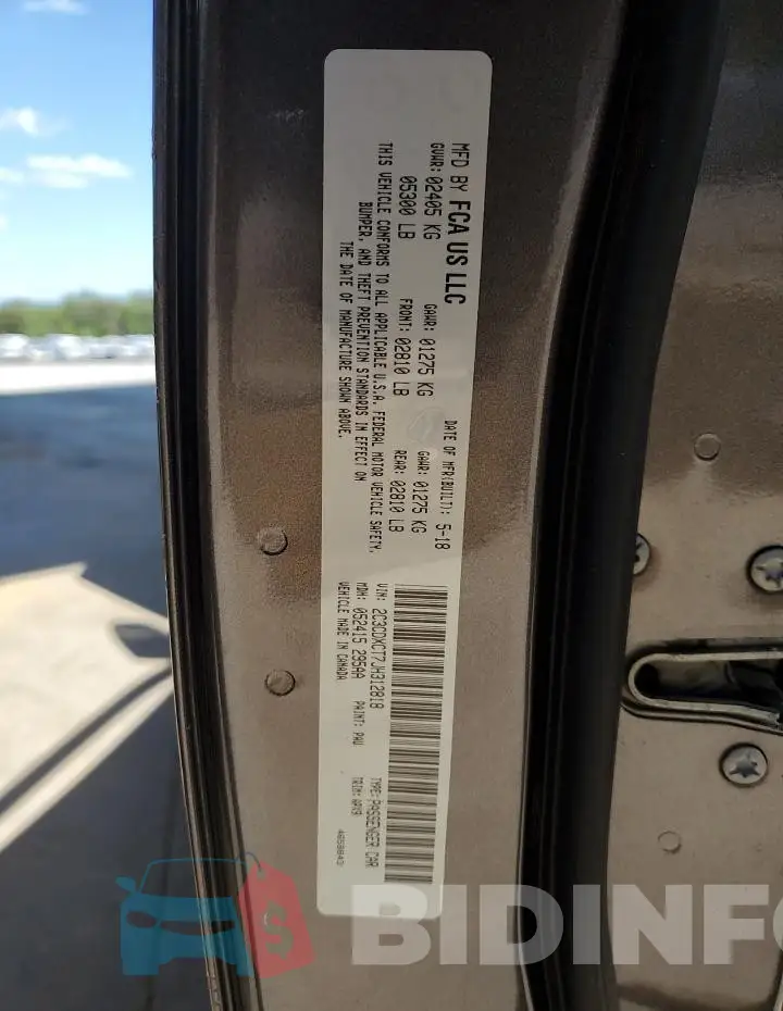 2C3CDXCT7JH312818 Photo# 12