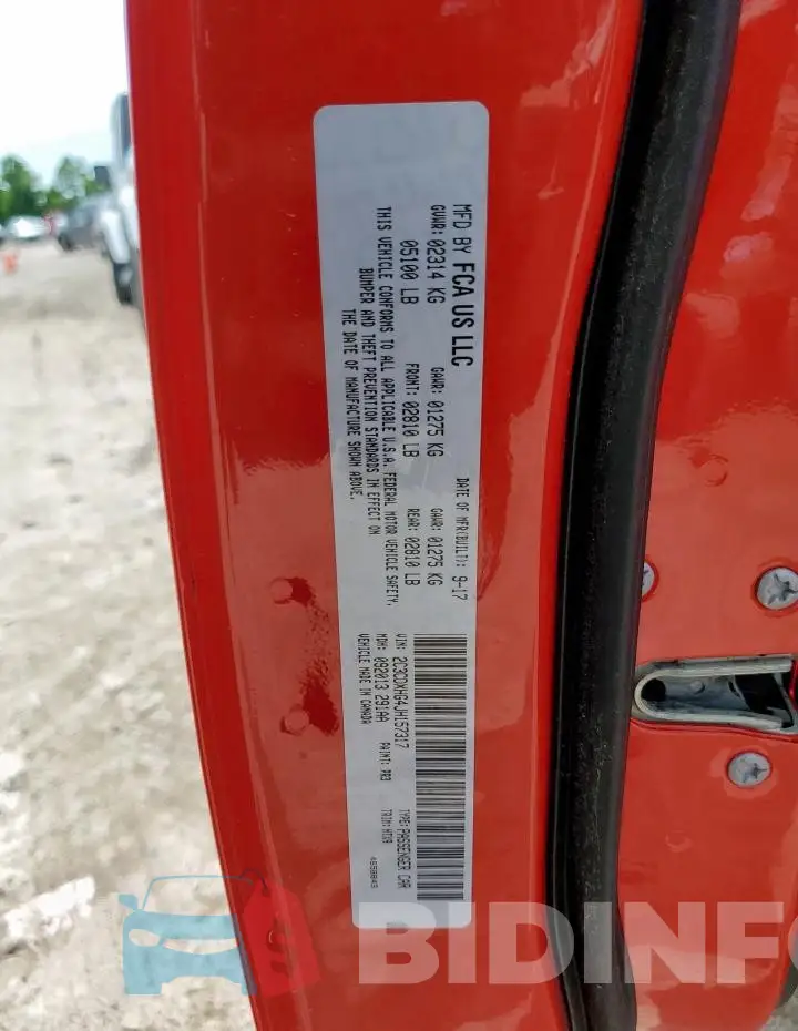 2C3CDXHG4JH157317 Photo# 12