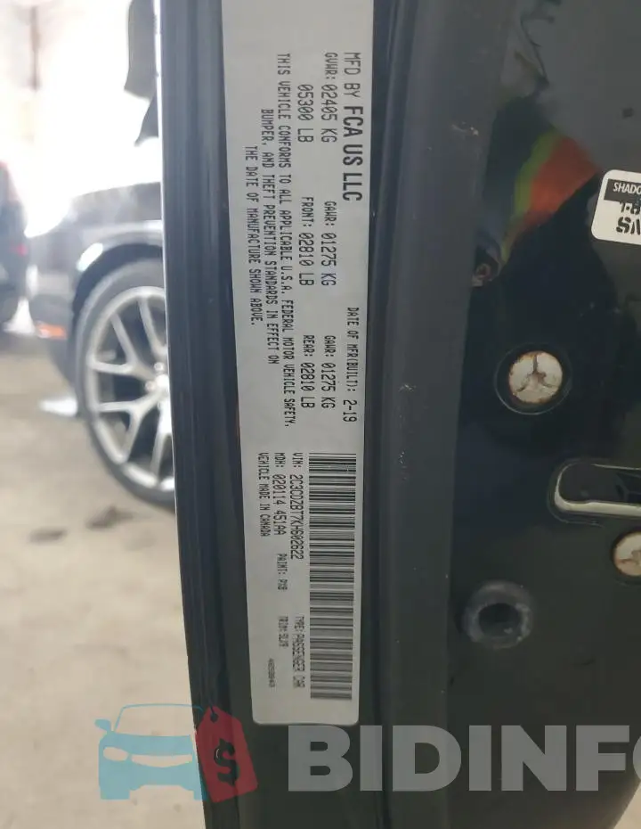 2C3CDZBT7KH602622 Photo# 12