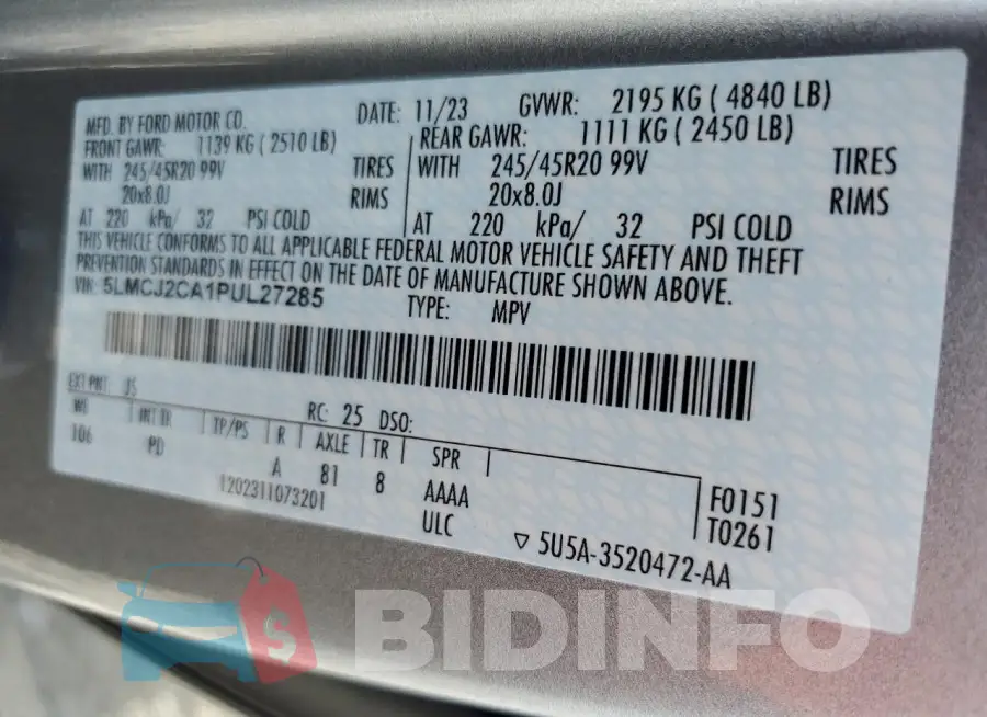 5LMCJ2CA1PUL27285 Photo# 13