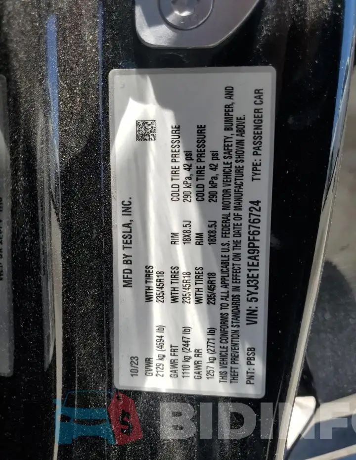 5YJ3E1EA9PF676724 Photo# 13