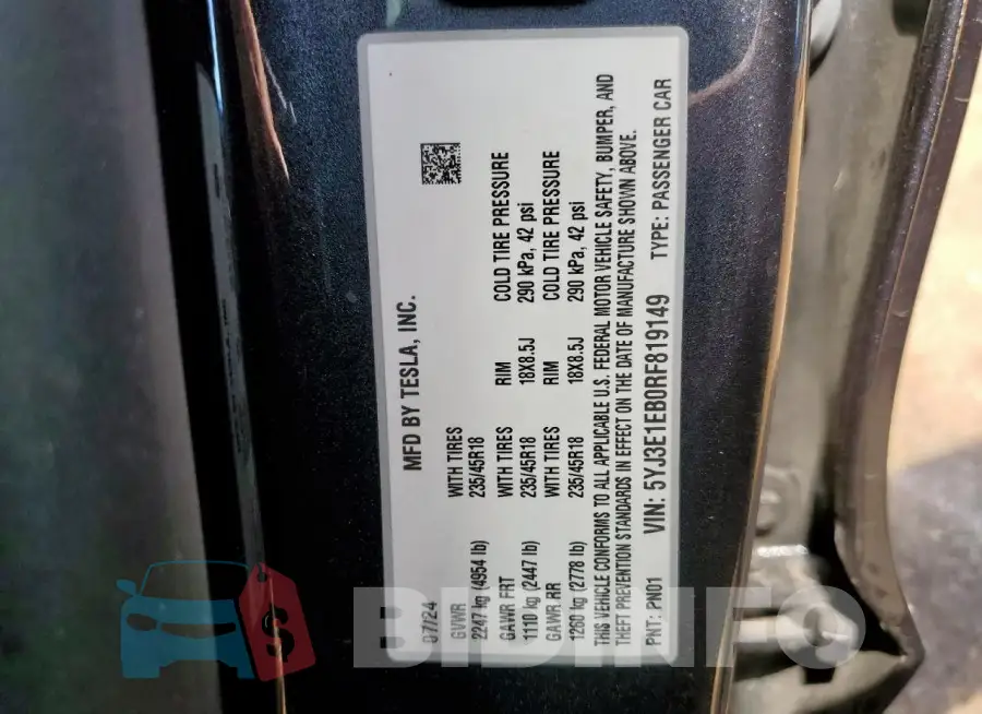 5YJ3E1EB0RF819149 Photo# 12
