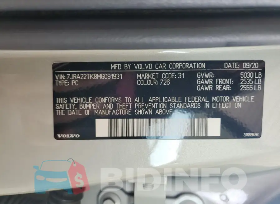 7JRA22TK8MG091931 Photo# 12