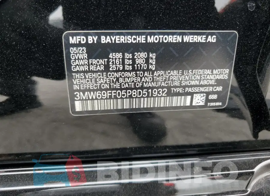 3MW69FF05P8D51932 Photo# 12