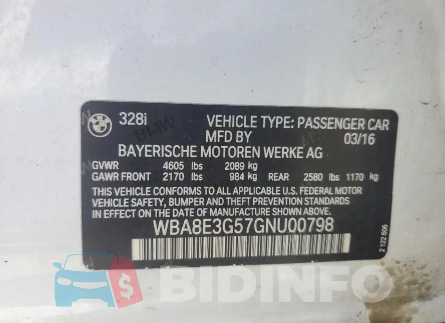 WBA8E3G57GNU00798 Photo# 12
