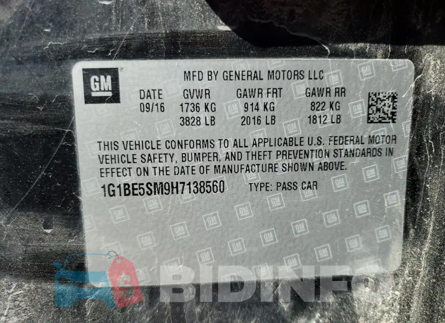 1G1BE5SM9H7138560 Photo# 12