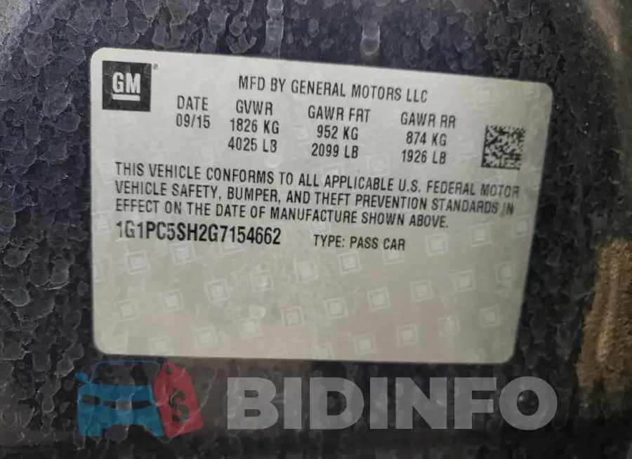 1G1PC5SH2G7154662 Photo# 12