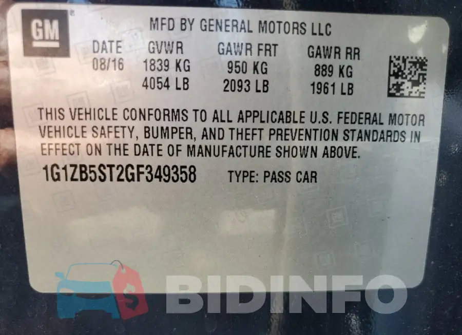 1G1ZB5ST2GF349358 Photo# 12