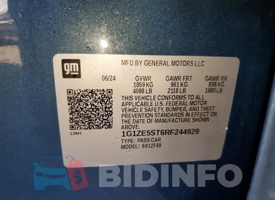 1G1ZE5ST6RF244929 Photo# 12