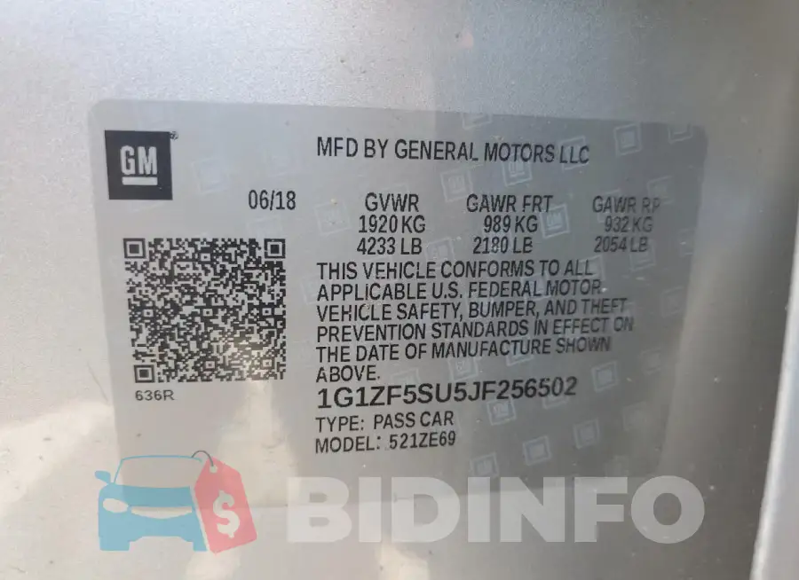 1G1ZF5SU5JF256502 Photo# 12
