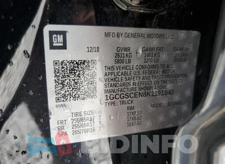 1GCGSCEN8K1191842 Photo# 13
