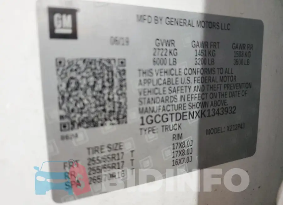 1GCGTDENXK1343932 Photo# 12