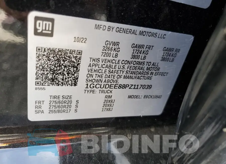 1GCUDEE88PZ117039 Photo# 12