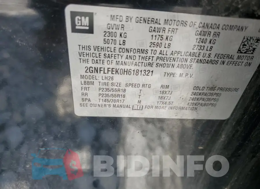 2GNFLFEK0H6181321 Photo# 13