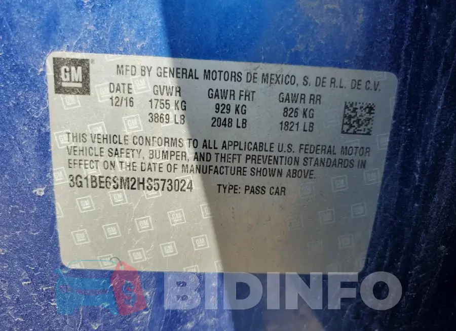 3G1BE6SM2HS573024 Photo# 12